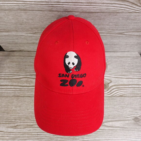 SAN DIEGO ZOO RED ADJUSTABLE TRAVEL STRAPBACK BASEBALL HAT CAP - Picture 3 of 10